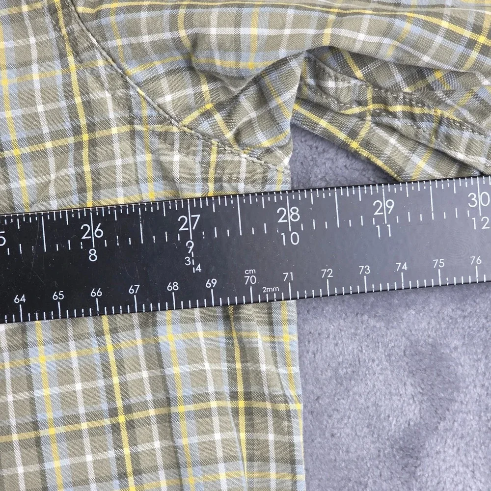 Carhartt Button Down Shirt Mens 2XL Green Plaid Short Sleeve Cotton Workwear